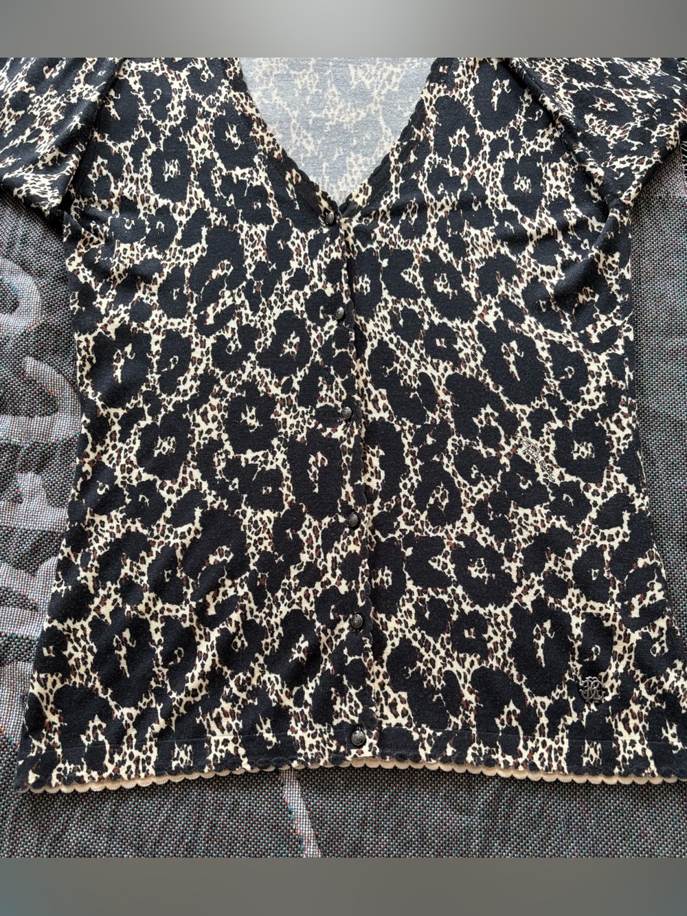 V-Neck Animal Print Knit Top - Black & Cream Roberto Cavalli Leopard
Cardigan